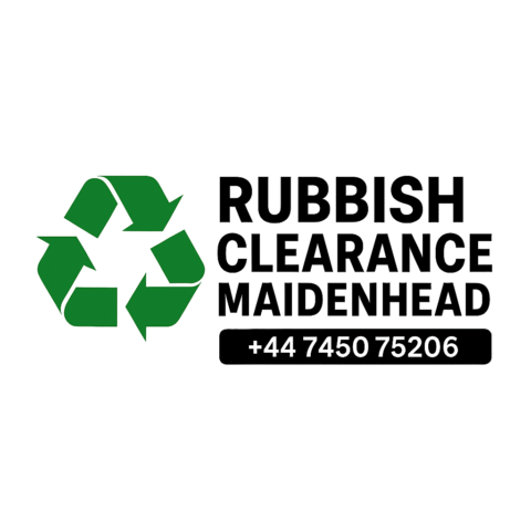 Rubbish Clearance Maidenhead logo with green recycling symbol and bold text