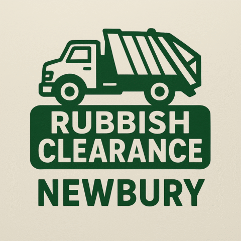 Rubbish Clearance Newbury logo featuring a green waste removal truck symbol.